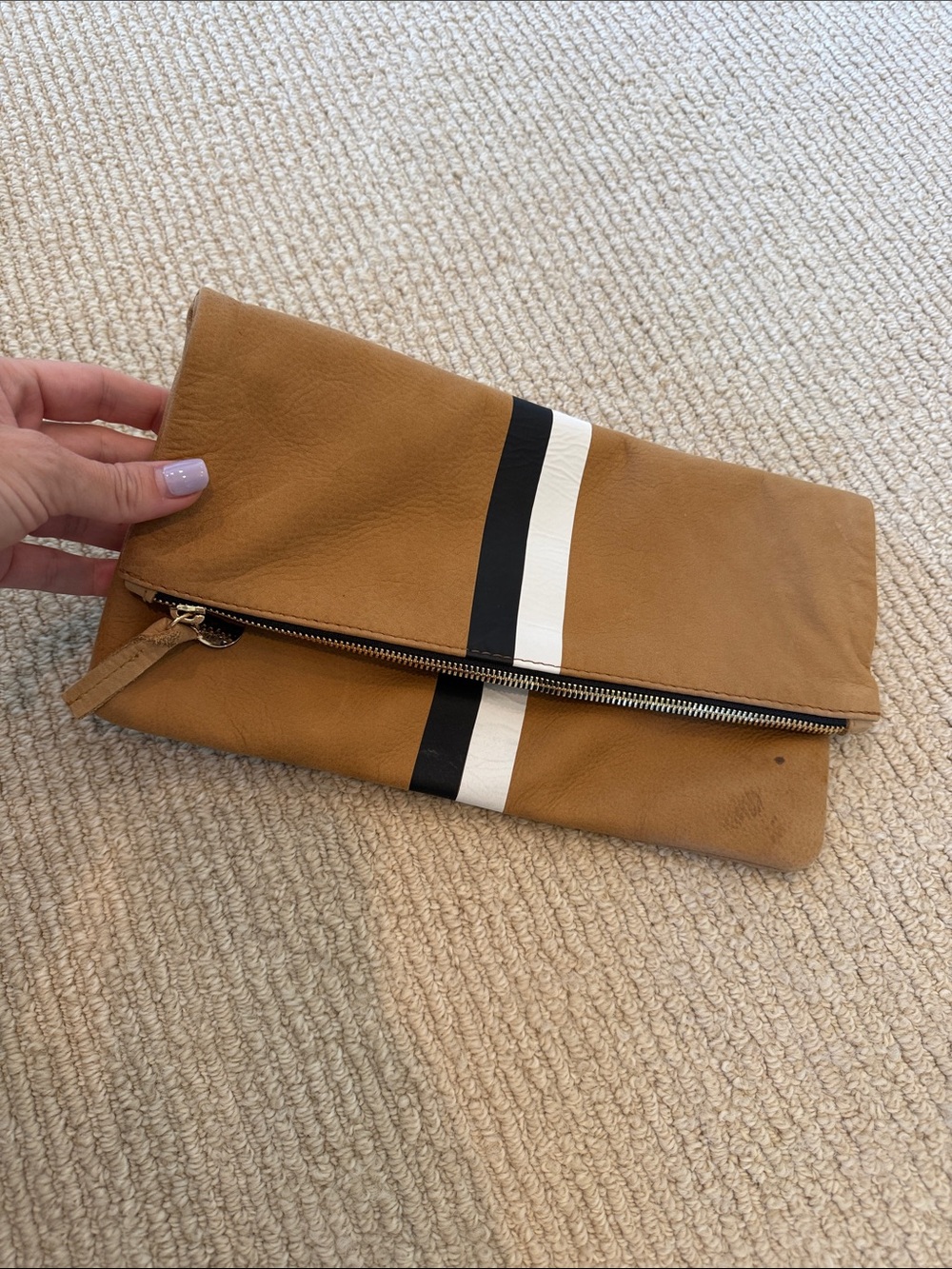 Clare V. Leather Fold-Over Clutch. Never used.